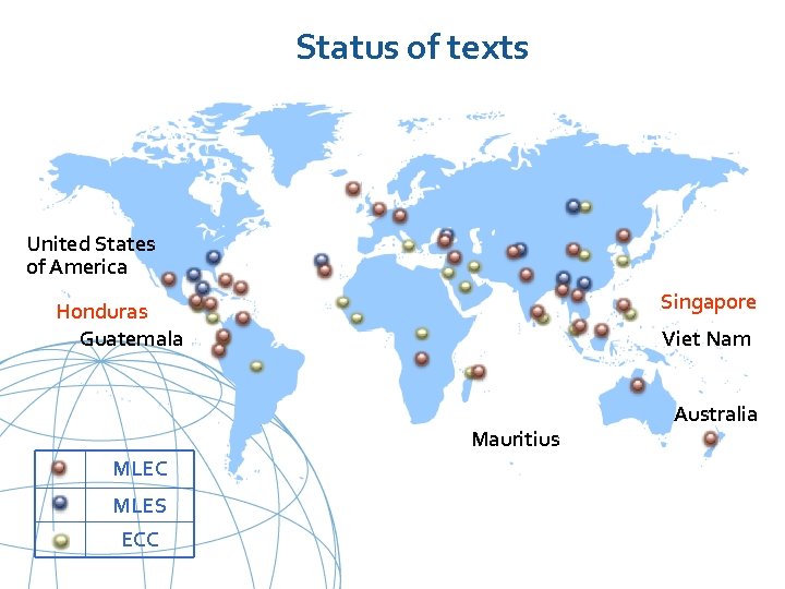 Status of texts United States of America Singapore Honduras Guatemala Viet Nam Mauritius MLEC