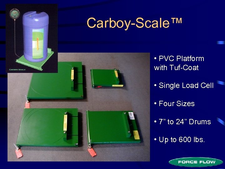 Carboy-Scale™ • PVC Platform with Tuf-Coat • Single Load Cell • Four Sizes •