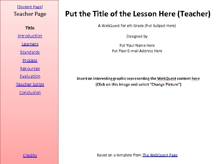 [Student Page] Teacher Page Put the Title of the Lesson Here (Teacher) Title A