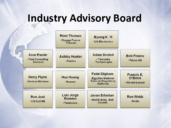  Industry Advisory Board 