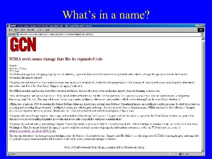 What’s in a name? 13 