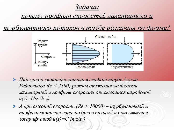 Течение профиль усредненной скорости которого представлен на рисунке