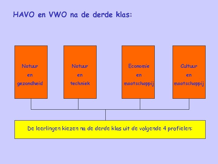 HAVO en VWO na de derde klas: Natuur Economie Cultuur en en gezondheid techniek