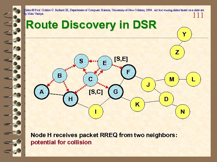Slides © Prof. Golden G. Richard III, Department of Computer Science, University of New