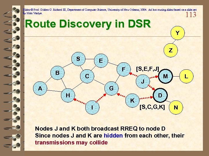 Slides © Prof. Golden G. Richard III, Department of Computer Science, University of New