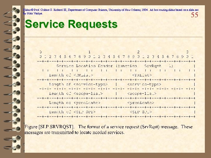 Slides © Prof. Golden G. Richard III, Department of Computer Science, University of New