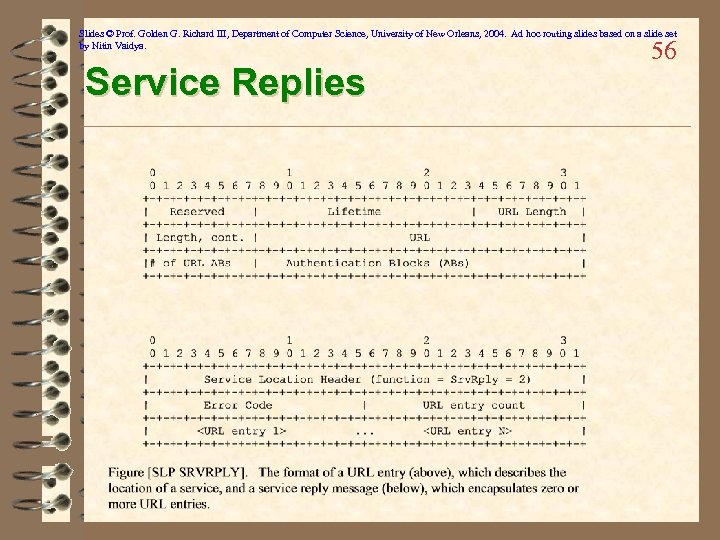 Slides © Prof. Golden G. Richard III, Department of Computer Science, University of New