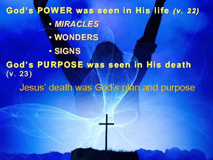 God’s POWER was seen in His life (v. 22) • MIRACLES • WONDERS •