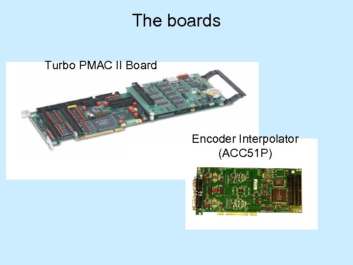The boards Turbo PMAC II Board Encoder Interpolator (ACC 51 P) 