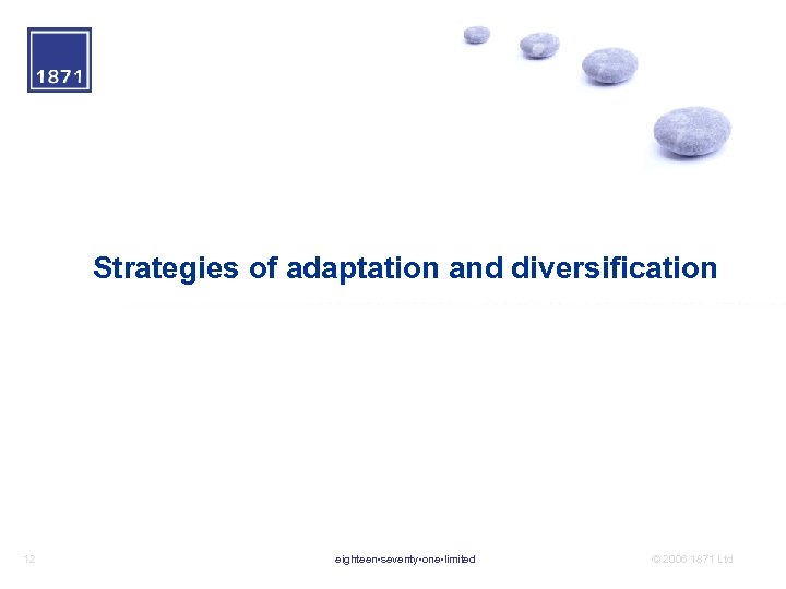 Strategies of adaptation and diversification 12 eighteen • seventy • one • limited ©