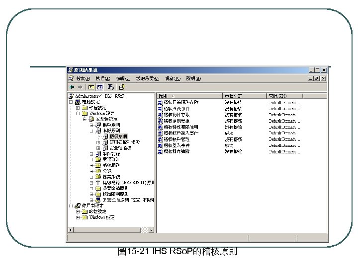 圖 15 -21 IHS RSo. P的稽核原則 