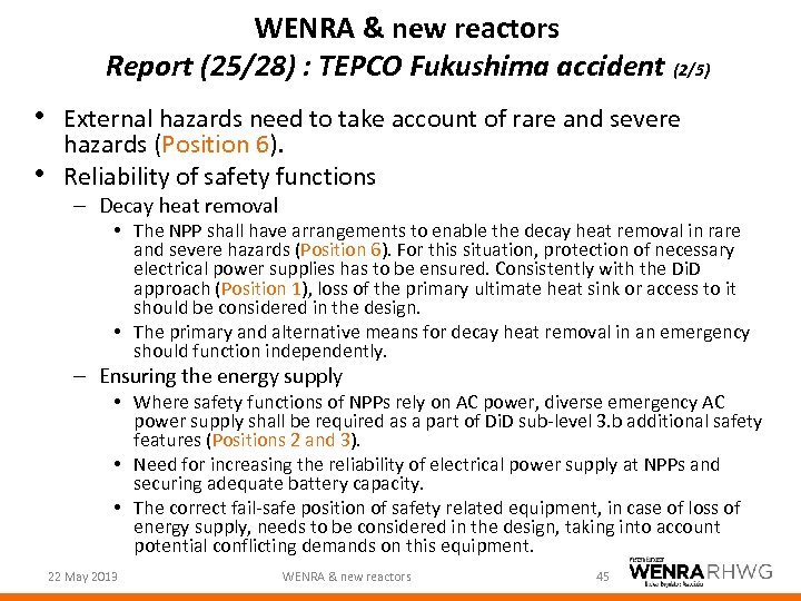 WENRA & new reactors Report (25/28) : TEPCO Fukushima accident (2/5) • External hazards