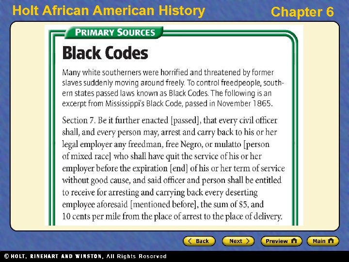 Holt African American History Chapter 6 