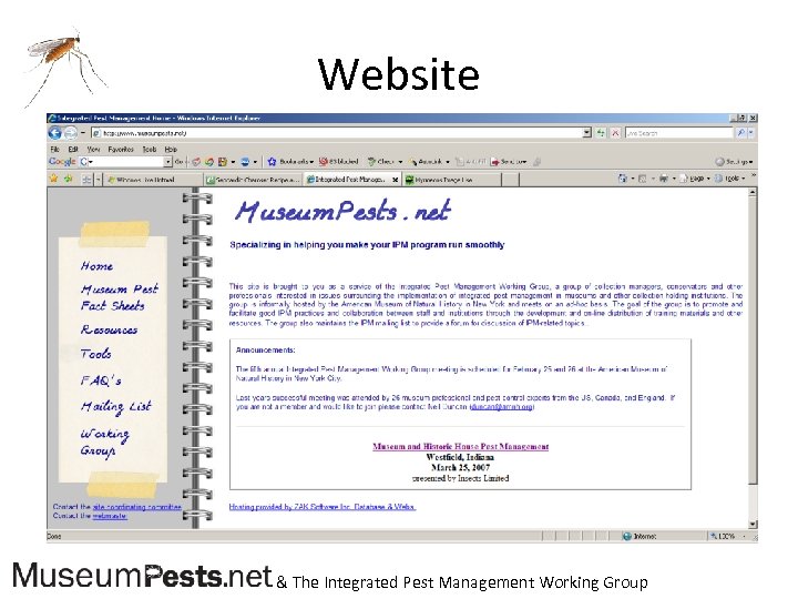 Website & The Integrated Pest Management Working Group 