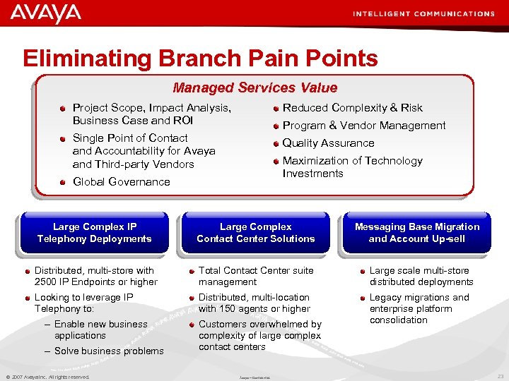 Eliminating Branch Pain Points Managed Services Value Project Scope, Impact Analysis, Business Case and