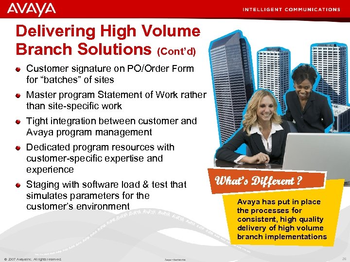 Delivering High Volume Branch Solutions (Cont’d) Customer signature on PO/Order Form for “batches” of