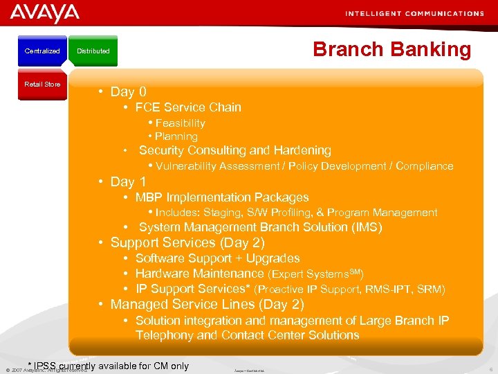 Centralized Retail Store Branch Banking Distributed Threats • Day 0 • FCE Service Chain