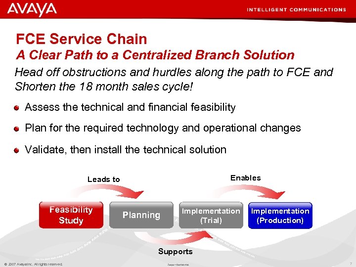 FCE Service Chain A Clear Path to a Centralized Branch Solution Head off obstructions