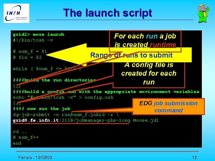 The launch script grid 1> more launch #!/bin/tcsh -v @ num_f = $1 @