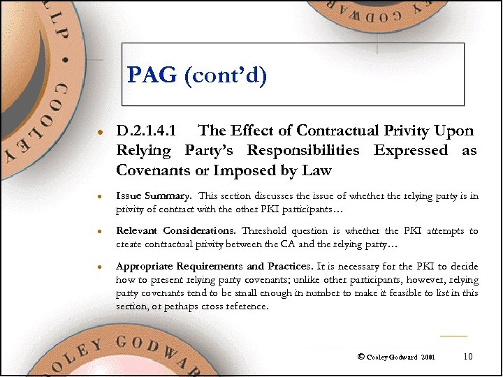 PAG (cont’d) l l D. 2. 1. 4. 1 The Effect of Contractual Privity