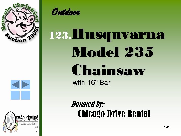 Outdoor 123. Husquvarna Model 235 Chainsaw with 16" Bar Donated by: Chicago Drive Rental