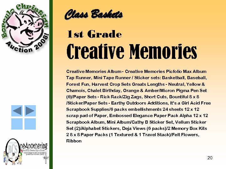 Class Baskets 1 st Grade Creative Memories Album - Creative Memories Picfolio Max Album