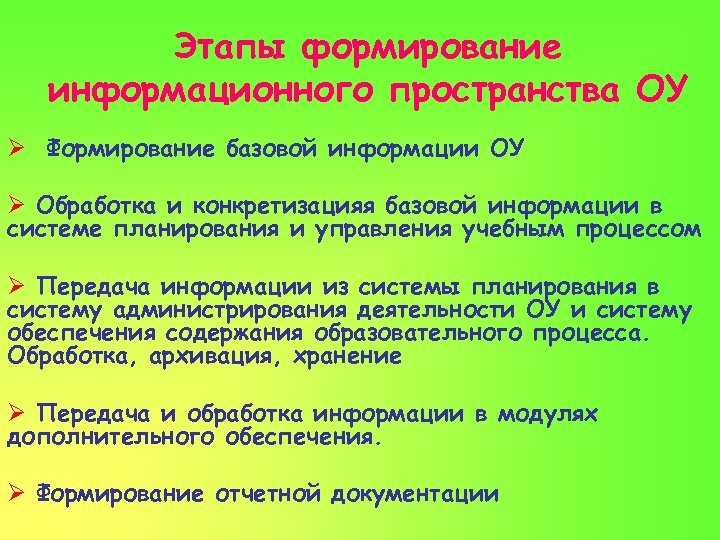 Создание базовой. Формирование информационного пространства. Этапы создания информационного пространства. Формирование единого информационного пространства. Как формируется информационное пространство.