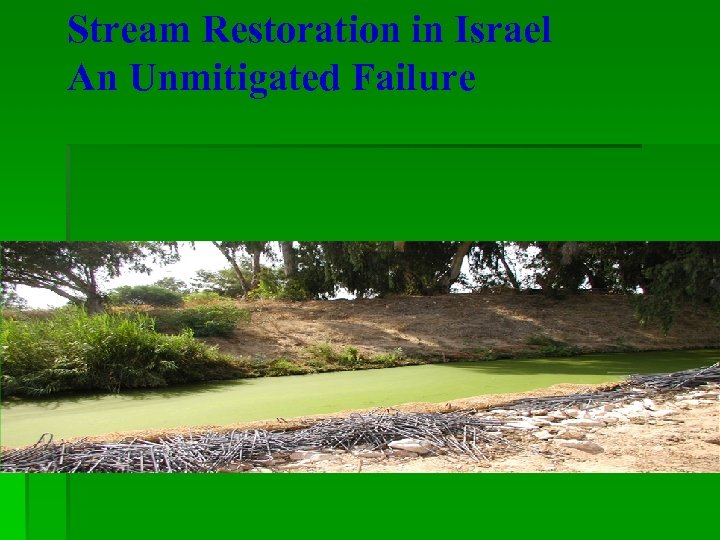 Stream Restoration in Israel An Unmitigated Failure 