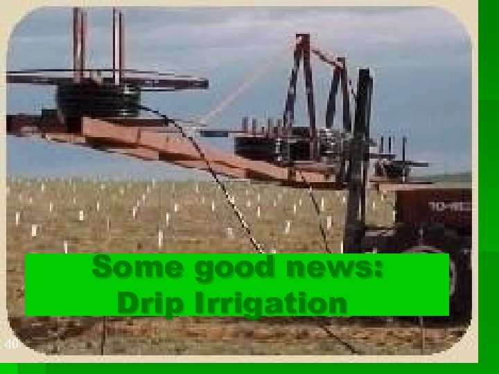 Some good news: Drip Irrigation 40 
