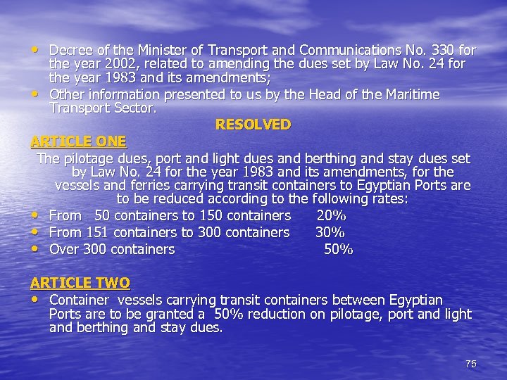  • Decree of the Minister of Transport and Communications No. 330 for the