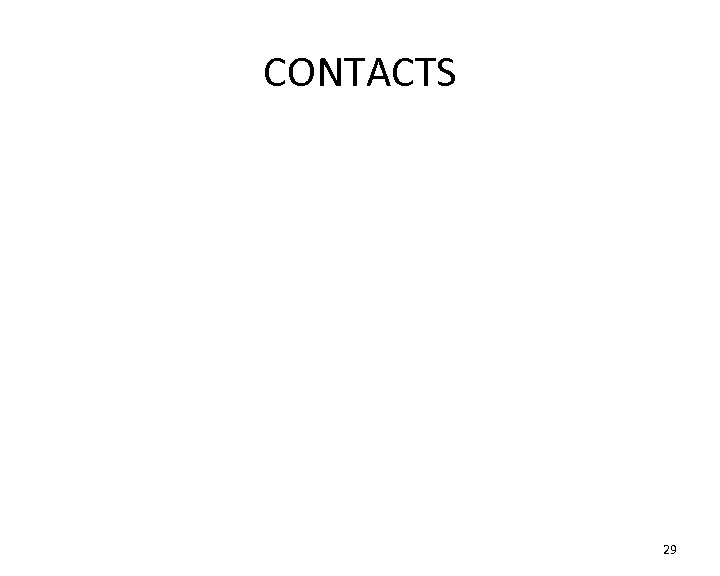 CONTACTS 29 