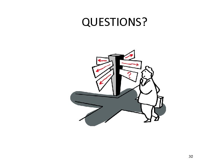 QUESTIONS? 30 