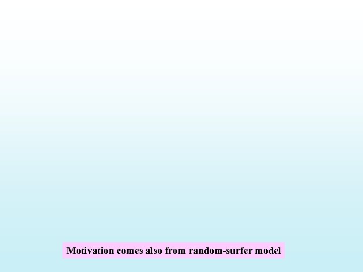 Motivation comes also from random-surfer model 