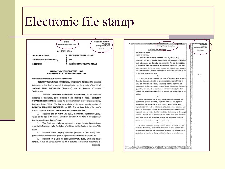 Electronic file stamp 