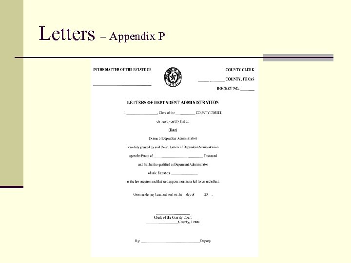 Letters – Appendix P 