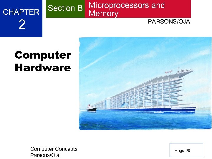 CHAPTER 2 Section B Microprocessors and Memory PARSONS/OJA Computer Hardware Computer Concepts Parsons/Oja Page