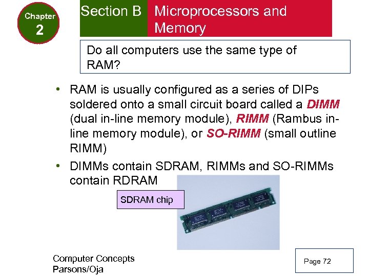 Chapter 2 Section B Microprocessors and Memory Do all computers use the same type