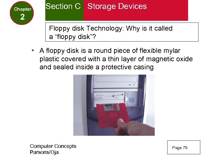Chapter Section C Storage Devices 2 Floppy disk Technology: Why is it called a