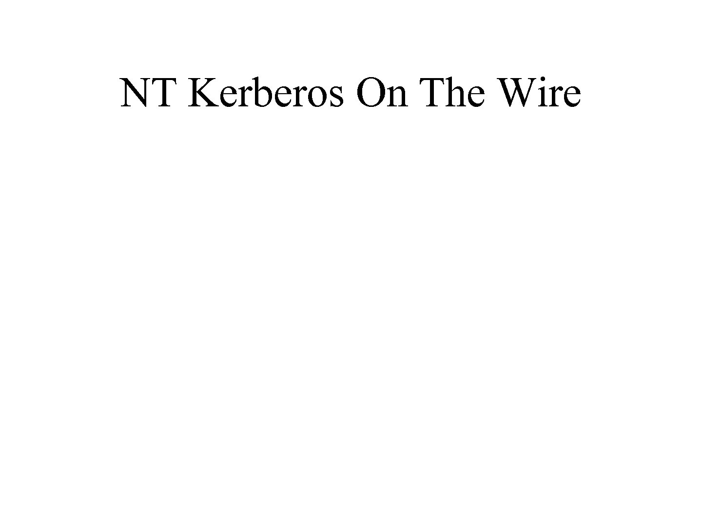 NT Kerberos On The Wire 