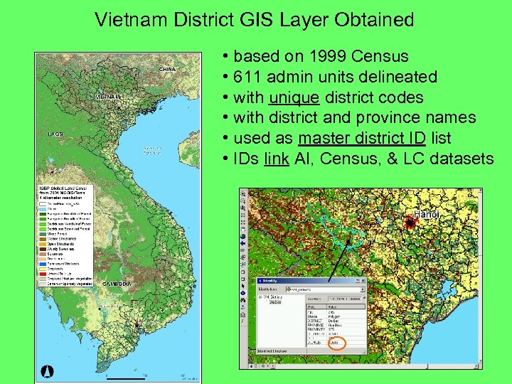 Vietnam District GIS Layer Obtained • based on 1999 Census • 611 admin units