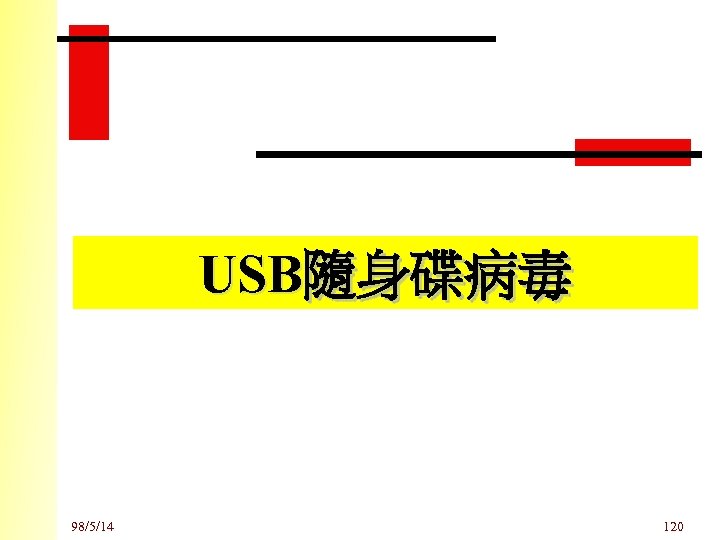 USB隨身碟病毒 98/5/14 120 