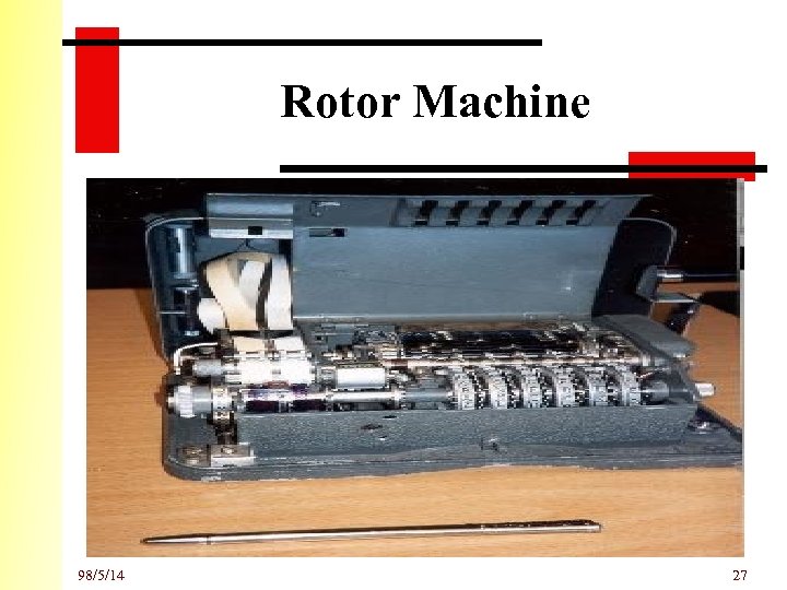 Rotor Machine 98/5/14 27 