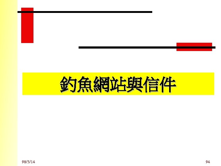 釣魚網站與信件 98/5/14 94 