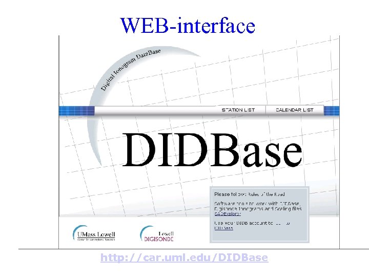 WEB-interface http: //car. uml. edu/DIDBase 