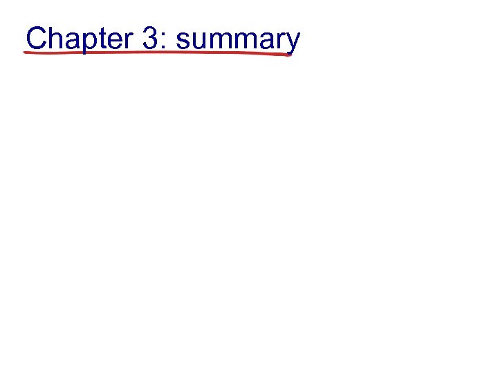 Chapter 3: summary 