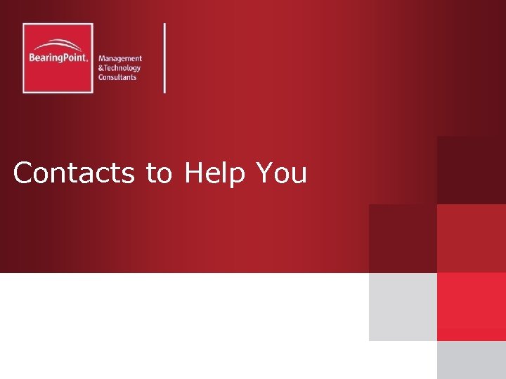 Contacts to Help You 