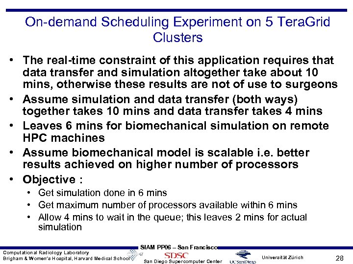 On-demand Scheduling Experiment on 5 Tera. Grid Clusters • The real-time constraint of this