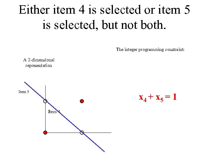 Either item 4 is selected or item 5 is selected, but not both. The