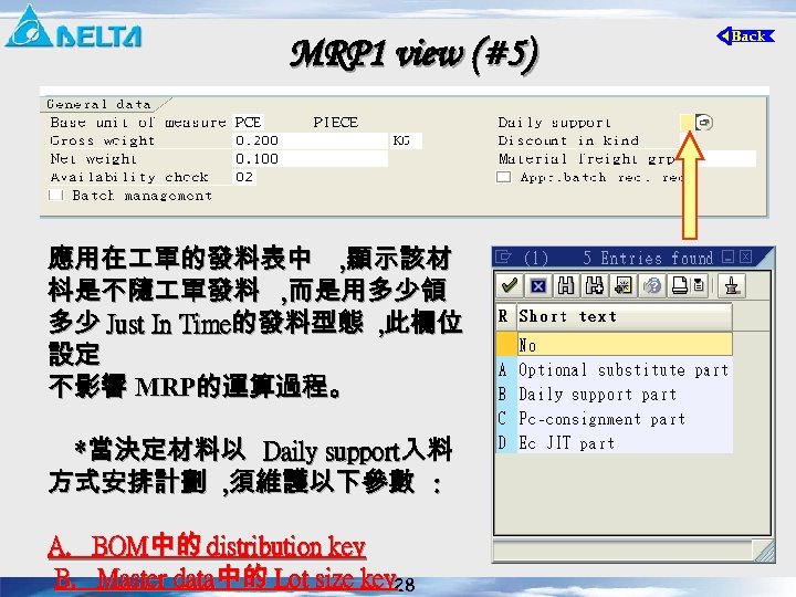 MRP 1 view (#5) 應用在 單的發料表中 , 顯示該材 枓是不隨 單發料 , 而是用多少領 多少 Just