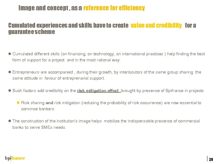 Image and concept , as a reference for efficiency Cumulated experiences and skills have